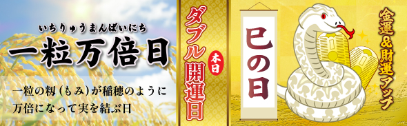巳の日＆一粒万倍日（優先1）